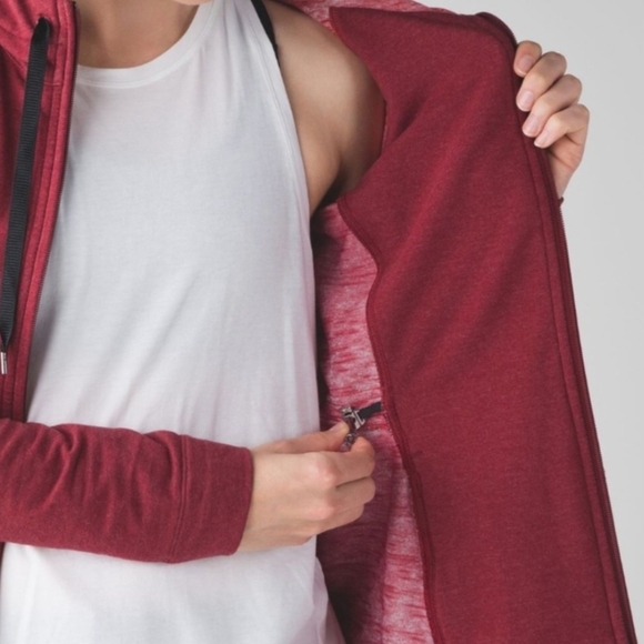 Lululemon Take Ten Full Zip Hoodie Rosewood Red Size L - Picture 5 of 13